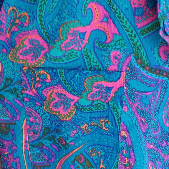 Alfred Dunner Vintage Floral Pullover Blouse Size 14 Boho Polyester banded botto - Picture 7 of 7